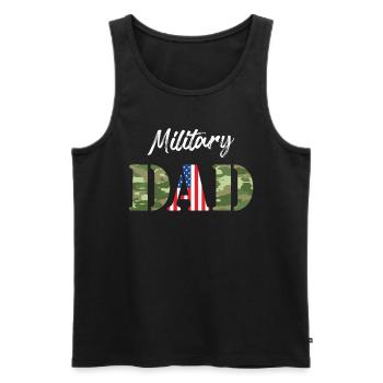 Fan militaire Père Patriotisme Amérique Fier - Débardeur bio Premium Homme - noir - Devant - Michal (187cm)