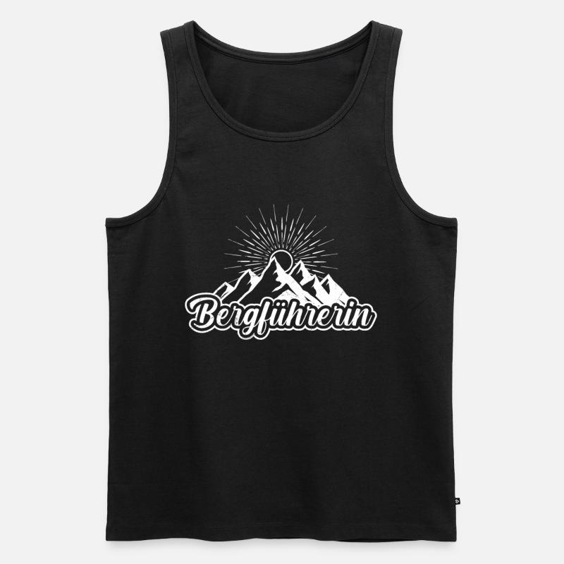 Bergführer Wanderer klettern wandern Berge - Männer Premium Bio Tank Top - Schwarz
