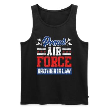 Proud Brother-in-Law Air Force Soldier Army Fan - Men's Premium Organic Tank Top - black - Front - Michal (187cm)