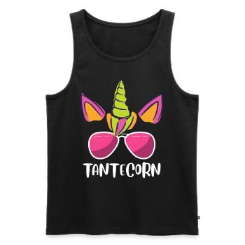 Tanticorn Einhorn Tanten Muttertag Unicorn - Männer Premium Bio Tank Top - Schwarz - Vorne - Michal (187cm)