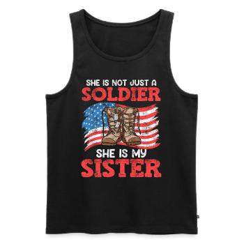 Proud Brother Air Force Soldier Army Fan - Men's Premium Organic Tank Top - black - Front - Michal (187cm)