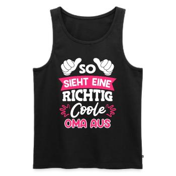Weltbeste Oma Muttertag coole Oma Granny - Männer Premium Bio Tank Top - Schwarz - Vorne - Michal (187cm)