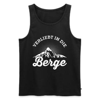 Verliebt in die Berge Hiking - Männer Premium Bio Tank Top - Schwarz - Vorne - Michal (187cm)