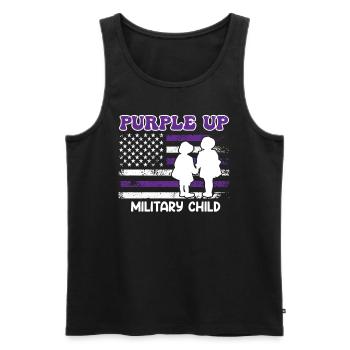 Purple Up Military Child America Patriots - Débardeur bio Premium Homme - noir - Devant - AI Model Male 178 light (178cm)