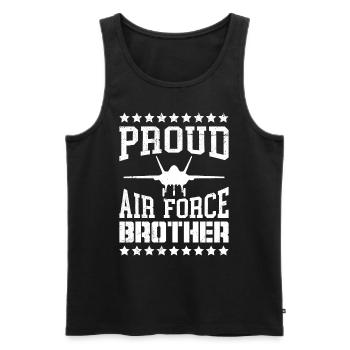 Stolzer Bruder Air Force Amerika I love USA - Männer Premium Bio Tank Top - Schwarz - Vorne - Michal (187cm)