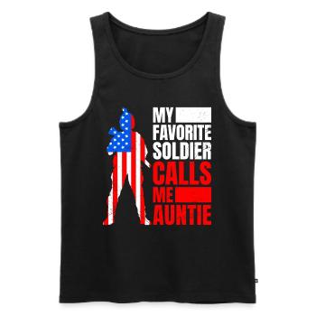 Soldaten Tanten Militär Fan Amerika Patrioten - Männer Premium Bio Tank Top - Schwarz - Vorne - Michal (187cm)