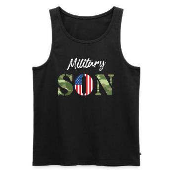 Patriotism Military Son Soldiers Army Fan USA - Men's Premium Organic Tank Top - black - Front - Michal (187cm)