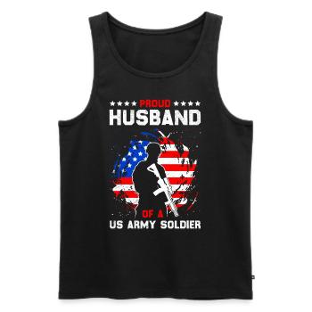 Soldaten Militär Fan Stolzer Ehemann Army - Männer Premium Bio Tank Top - Schwarz - Vorne - Michal (187cm)