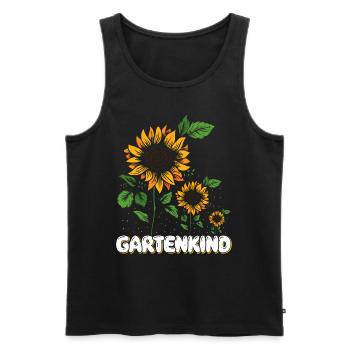 Gartenkind Sonnenblumen Gartenliebhaberin - Männer Premium Bio Tank Top - Schwarz - Vorne - Michal (187cm)