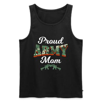 Proud Mama Army Soldiers Military Fan America - Débardeur bio Premium Homme - noir - Devant - AI Model Male 178 light (178cm)