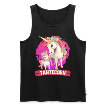 Tanticorn Einhorn Tanten Muttertag Unicorn - Männer Premium Bio Tank Top - Schwarz - Vorne - Michal (187cm)