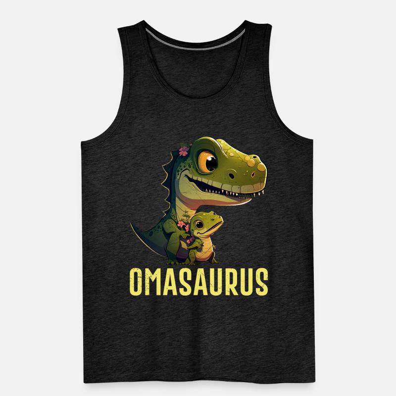 Omasaurus Muttertag Großmutter Dinosaurier Männer Premium Bio Tank Top