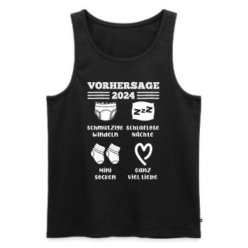 Vorhersage werdende Mama 2024 Baby bald Papa - Männer Premium Bio Tank Top - Schwarz - Vorne - Michal (187cm)