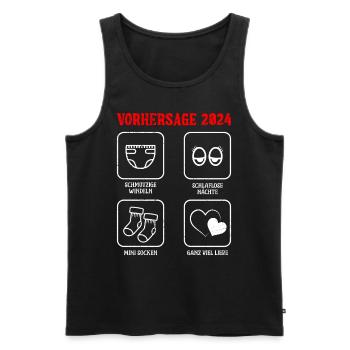 Vorhersage werdende Mama 2024 Baby bald Papa - Männer Premium Bio Tank Top - Schwarz - Vorne - Michal (187cm)