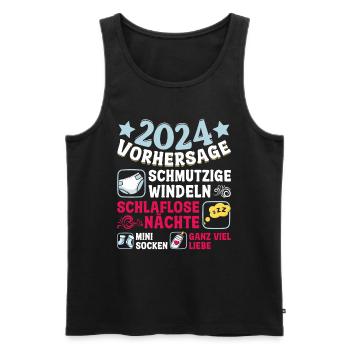 Vorhersage 2024 bald Vater Babyparty 2024 - Männer Premium Bio Tank Top - Schwarz - Vorne - Michal (187cm)