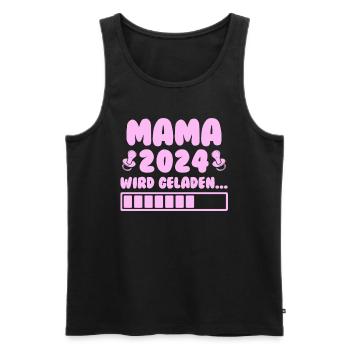 Mama loading 2024 werdende Mama Babyparty 2024 - Männer Premium Bio Tank Top - Schwarz - Vorne - Michal (187cm)