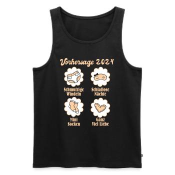 Vohersage 2024 werdende Mama 2024 bald Papa - Männer Premium Bio Tank Top - Schwarz - Vorne - Michal (187cm)
