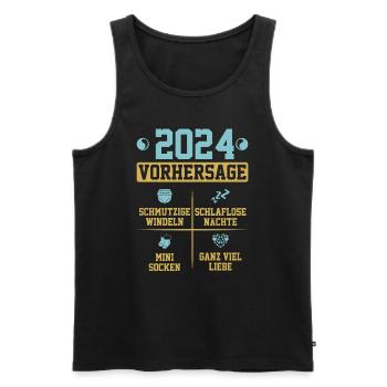 Vorhersage werdende Mama 2024 Baby bald Papa - Männer Premium Bio Tank Top - Schwarz - Vorne - Michal (187cm)