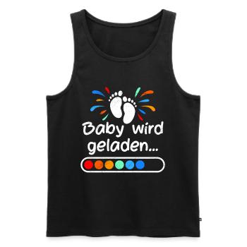 Baby loading 2024 werdende Mütter 2024 Ankündigung - Männer Premium Bio Tank Top - Schwarz - Vorne - Michal (187cm)