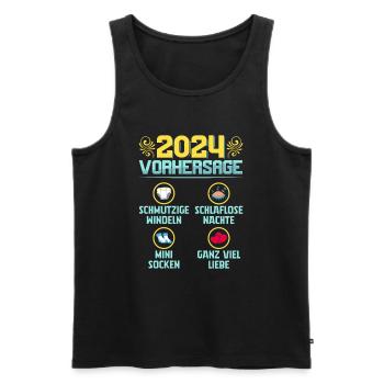 Bald Papa 2024 werdenden Mutter 2024 Baby - Männer Premium Bio Tank Top - Schwarz - Vorne - Michal (187cm)