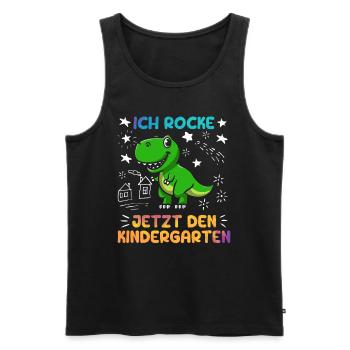 Ich rocke jetzt den Kindergarten Kita - Männer Premium Bio Tank Top - Schwarz - Vorne - Michal (187cm)