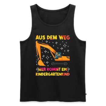 Kita Aus dem Weg Hier kommt ein Kindergartenkind - Männer Premium Bio Tank Top - Schwarz - Vorne - Michal (187cm)