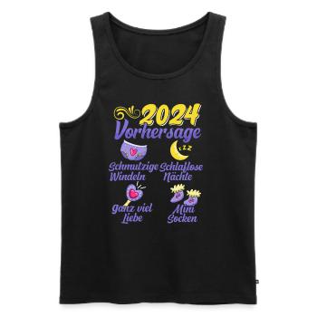 Baby Vorhersage 2024 werdende Mutter 2024 - Männer Premium Bio Tank Top - Schwarz - Vorne - Michal (187cm)