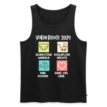 Werdender Papa 2024 werdende Mama 2024 Baby - Männer Premium Bio Tank Top - Schwarz - Vorne - Michal (187cm)