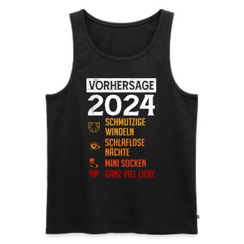 Werdende Mama 2024 Baby Vorhersage 2024 Bald Papa - Männer Premium Bio Tank Top - Schwarz - Vorne - Michal (187cm)