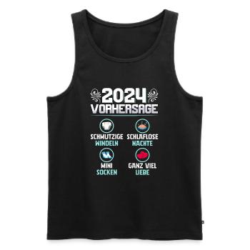 Bald Papa 2024 werdenden Mutter 2024 Baby - Männer Premium Bio Tank Top - Schwarz - Vorne - Michal (187cm)