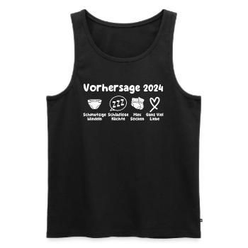 Bald Papa 2024 werdende Mama 2024 Babyparty - Männer Premium Bio Tank Top - Schwarz - Vorne - Michal (187cm)