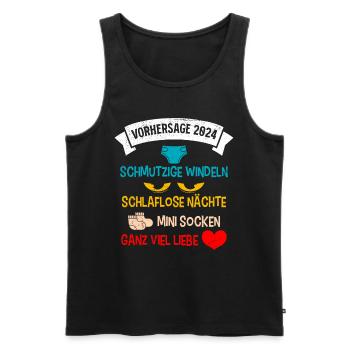 Vorhersage werdende Mama 2024 Baby bald Papa - Männer Premium Bio Tank Top - Schwarz - Vorne - Michal (187cm)