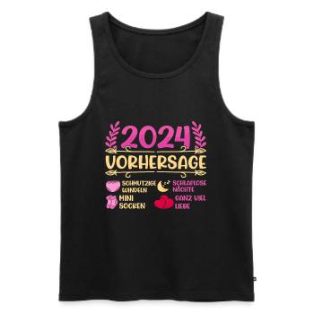 Babyparty Vorhersage 2024 werdende Mama 2024 - Männer Premium Bio Tank Top - Schwarz - Vorne - Michal (187cm)