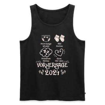 Vorhersage werdende Mama 2024 Baby bald Papa - Männer Premium Bio Tank Top - Schwarz - Vorne - Michal (187cm)