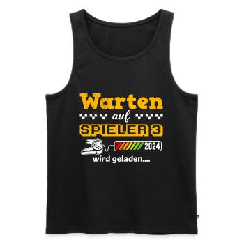 Werdende Mama wird geladen 2024 Warten Spieler 3 - Männer Premium Bio Tank Top - Schwarz - Vorne - Michal (187cm)