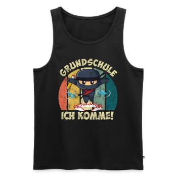 Grundschule Ich komme! Erstklässler Einschulung - Männer Premium Bio Tank Top - Schwarz - Vorne - Michal (187cm)