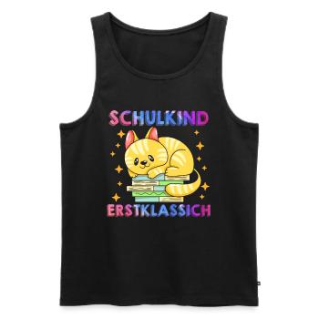 Schulkind Erstklassig Einschulung 1. Klasse - Männer Premium Bio Tank Top - Schwarz - Vorne - Michal (187cm)