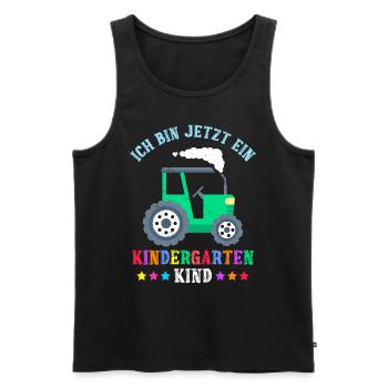 Ich bin jetzt ein Kindergartenkind Kiga Kinder - Männer Premium Bio Tank Top - Schwarz - Vorne - Michal (187cm)