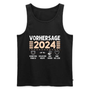Vorhersage werdende Mama 2024 Baby bald Papa - Männer Premium Bio Tank Top - Schwarz - Vorne - Michal (187cm)