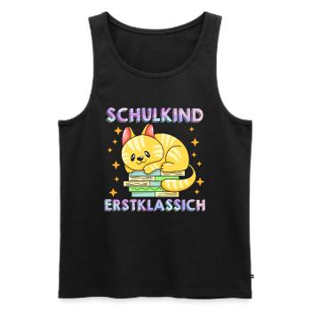 Schulkind Erstklassig Einschulung 1. Klasse - Männer Premium Bio Tank Top - Schwarz - Vorne - Michal (187cm)