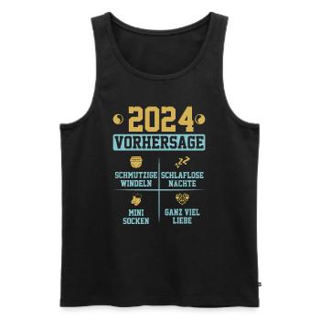 Vorhersage werdende Mama 2024 Baby bald Papa - Männer Premium Bio Tank Top - Schwarz - Vorne - Michal (187cm)