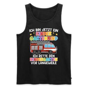 Ich bin jetzt ein Kindergartenkind Einschulung - Männer Premium Bio Tank Top - Schwarz - Vorne - AI Model Male 178 light (178cm)