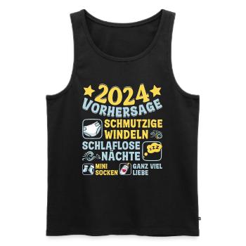 Vorhersage 2024 bald Vater Babyparty 2024 - Männer Premium Bio Tank Top - Schwarz - Vorne - Michal (187cm)