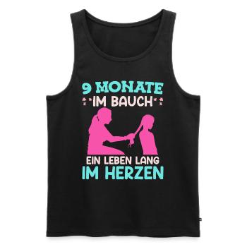 Werdende Mama 2024 9 Monate im Bauch Baby - Männer Premium Bio Tank Top - Schwarz - Vorne - Michal (187cm)