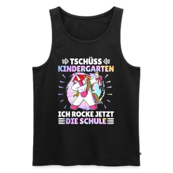 Tschüss Kindergarten Ich rocke jetzt die Schule - Männer Premium Bio Tank Top - Schwarz - Vorne - Michal (187cm)