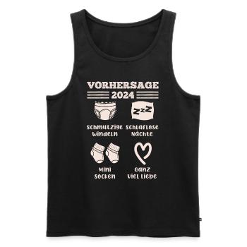 Bald Papa 2024 werdende Mama 2024 Babyparty - Männer Premium Bio Tank Top - Schwarz - Vorne - Michal (187cm)