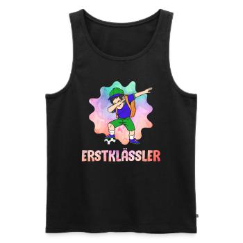 Erstklässler Schulkind Einschulung 1. Klasse - Männer Premium Bio Tank Top - Schwarz - Vorne - Michal (187cm)