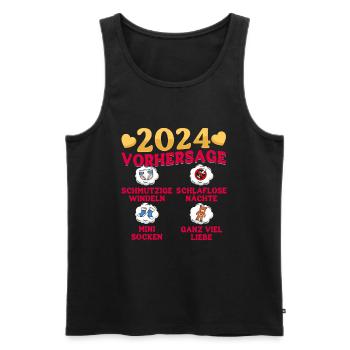 Babyparty Vorhersage 2024 werdende Mama 2024 - Männer Premium Bio Tank Top - Schwarz - Vorne - Michal (187cm)