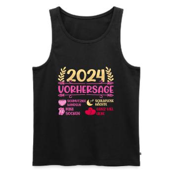 Babyparty Vorhersage 2024 werdende Mama 2024 - Männer Premium Bio Tank Top - Schwarz - Vorne - Michal (187cm)