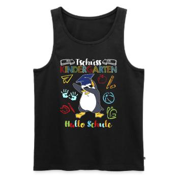 Tschüss Kindergarten Hallo Schule 1. Klasse - Männer Premium Bio Tank Top - Schwarz - Vorne - Michal (187cm)